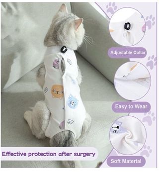 Chaleco post-operatorio gato