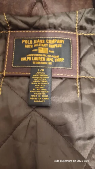 Chaqueta Moto Cuero Polo Ralph Lauren Talla L