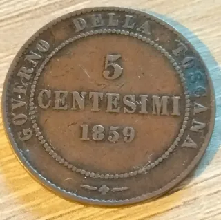 5 Centesimi 1859 Governo Toscana