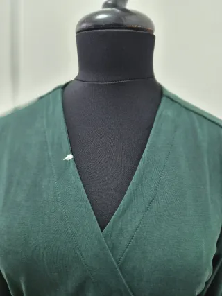 Abito lungo effetto vestaglia verde