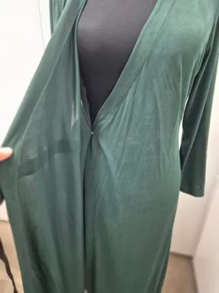 Abito lungo effetto vestaglia verde