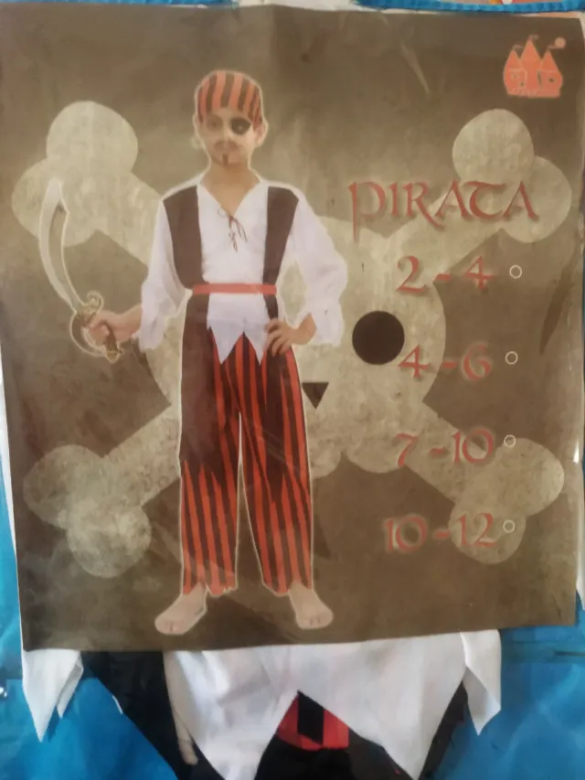 Costume da pirata per bambini, taglie 4-6 anni