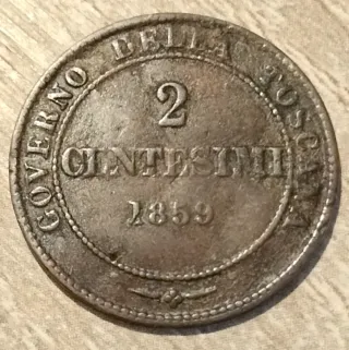 2 Centesimi 1859 Governo Della Toscana