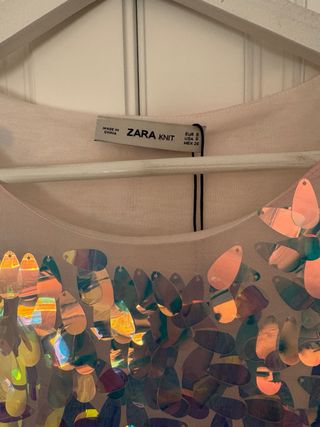 Top lentejuelas Zara multicolor talla S grande