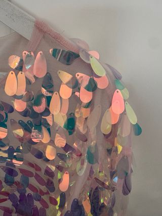 Top lentejuelas Zara multicolor talla S grande