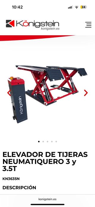 Elevador de tijera neumático 3.5T