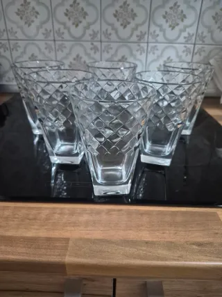 6 Vasos Grandes Diseño Diamante