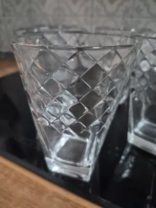 6 Vasos Grandes Diseño Diamante