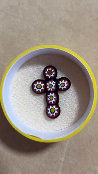 Cruz de cristal Murano multicolor