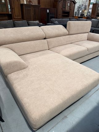 Sofá Chaise Longue Beige Tela