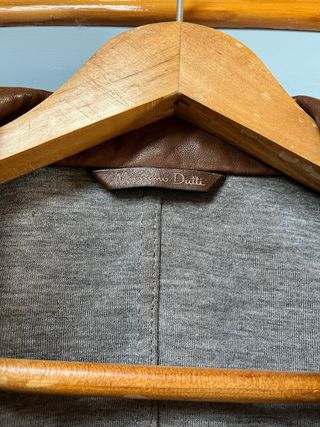 Cazadora de cuero hombre marrón