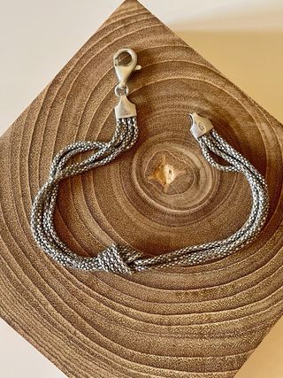 Bracciale vintage 4 fili argento 925 con nodo