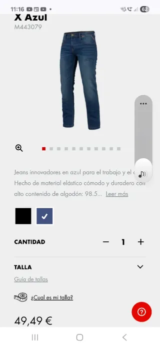 Pantalón Wurth Modyf Talla 42 Azul