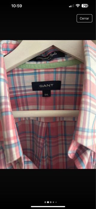 Camisa GANT hombre manga corta Talla XXXL