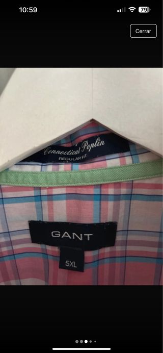 Camisa GANT hombre manga corta Talla XXXL