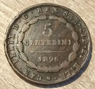 5 Centesimi 1826 Moneta Rara