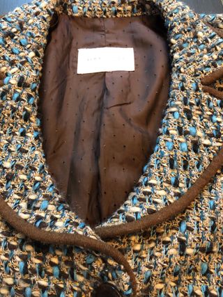 Chaqueta tweed azul y gris