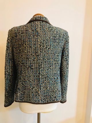 Chaqueta tweed azul y gris