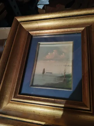 3 Quadri Cornice Legno Oro