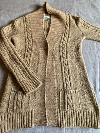 Cardigan Zara Terracota Punto Nailon Acrílico