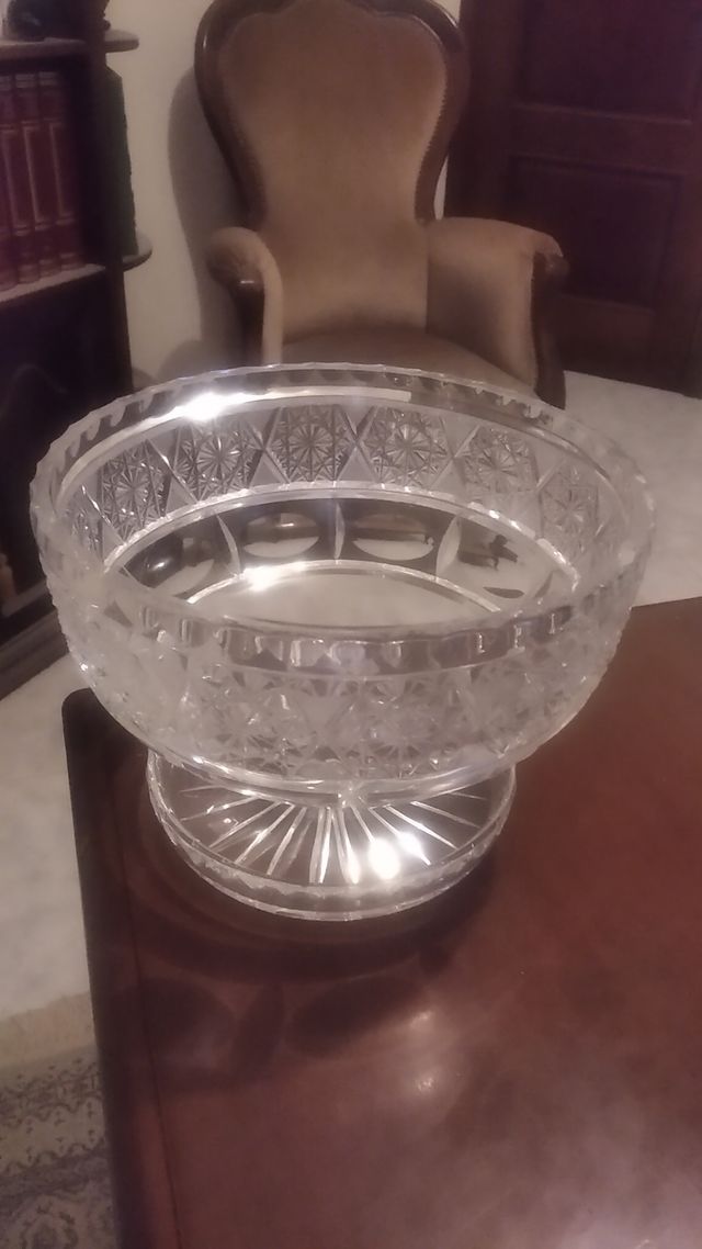 Alzata vintage in cristallo di Boemia