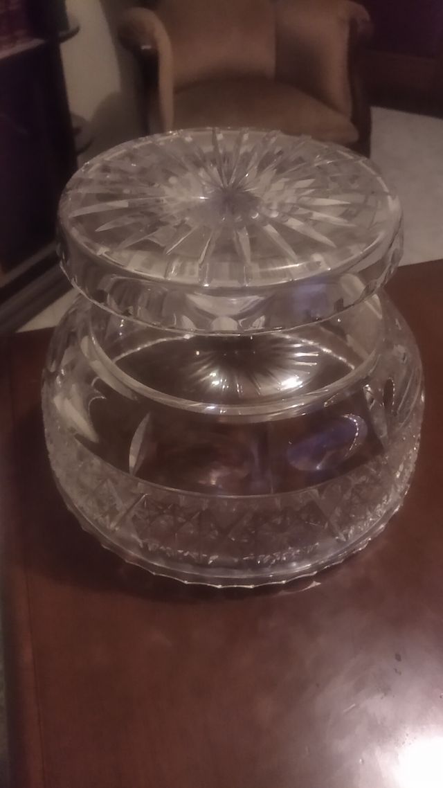 Alzata vintage in cristallo di Boemia