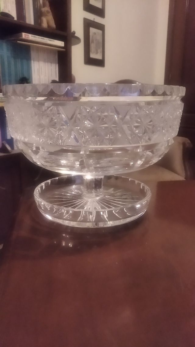 Alzata vintage in cristallo di Boemia