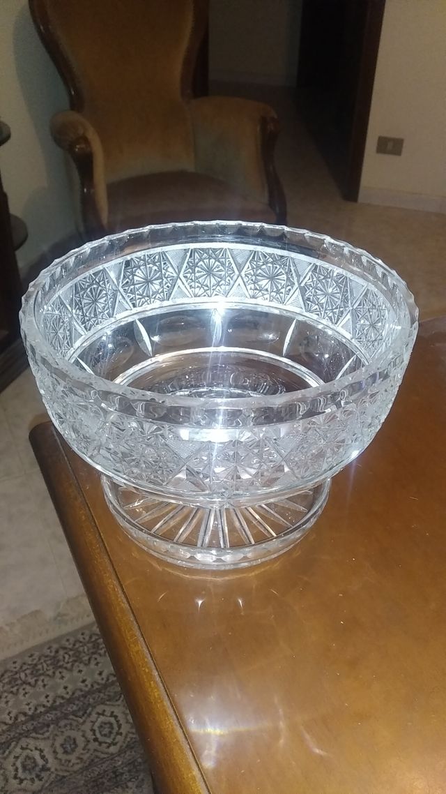 Alzata vintage in cristallo di Boemia