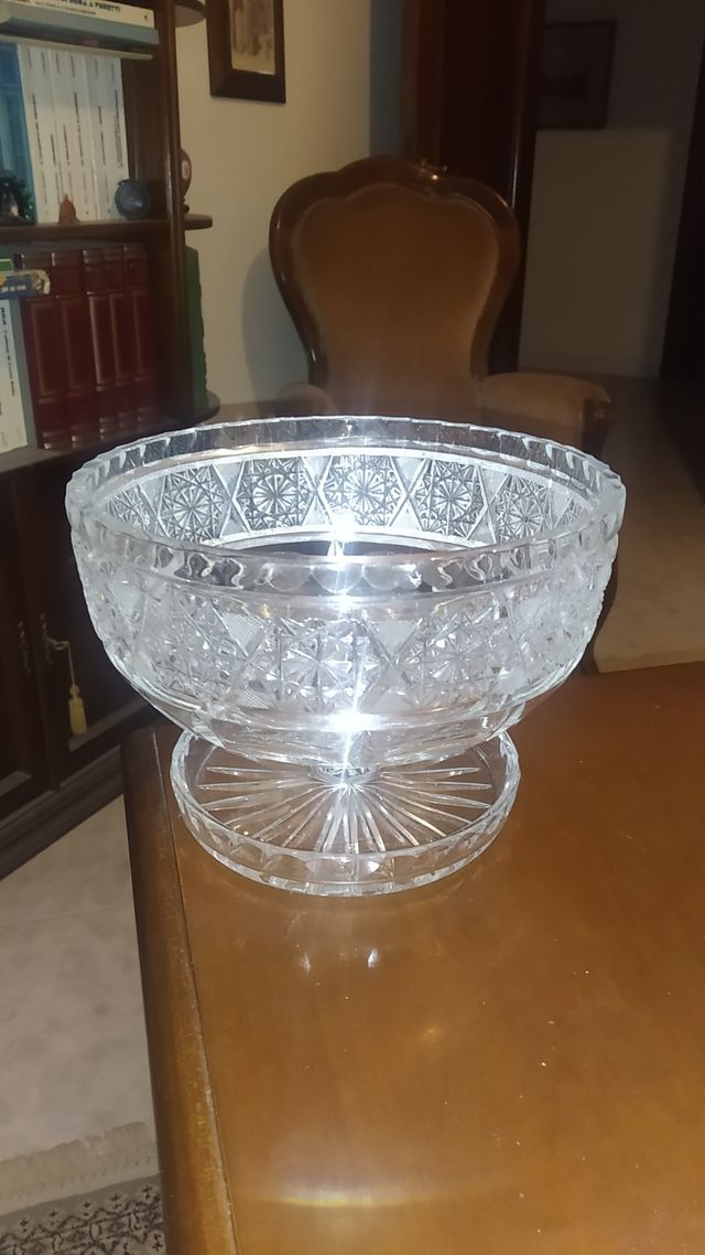 Alzata vintage in cristallo di Boemia