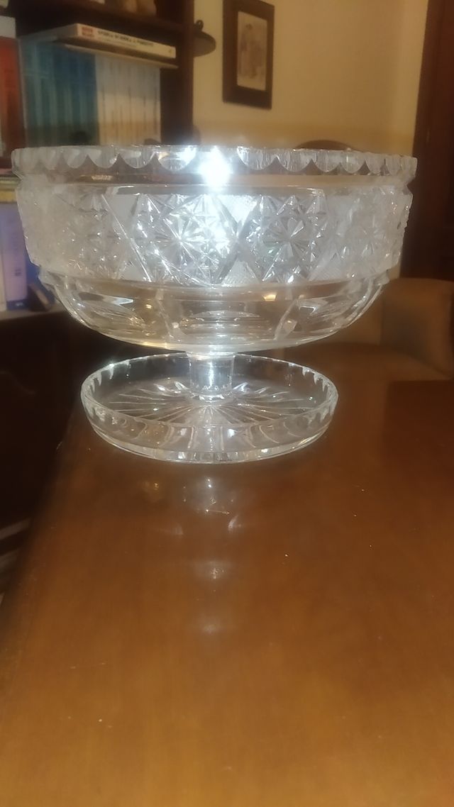 Alzata vintage in cristallo di Boemia