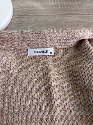 Chaqueta de lana beige y marrón