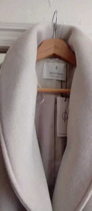 Abrigo largo lana beige mujer T. XS