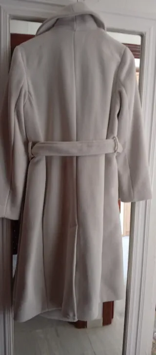 Abrigo largo lana beige mujer T. XS