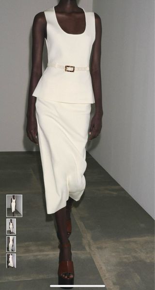 Conjunto Zara Beige/Blanco