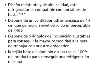 Base Refrigerante para portátil de 17 pulgadas