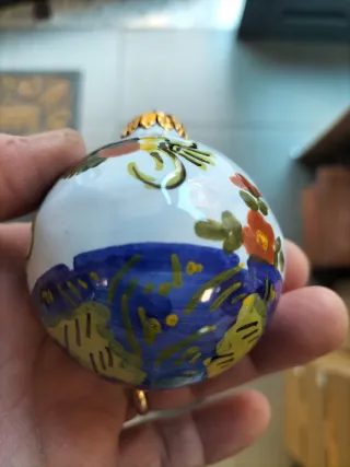 Pallina Natale Ceramica fatta e dipinta a mano