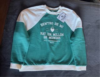 Sudadera Aire Retro Verde y Blanca