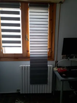 Estores enrollables grises sin taladro noche y dia