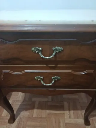 Comodino in legno e marmo