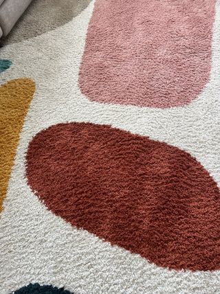 Tappeto Louise Crema/Rosa Pelo Lungo