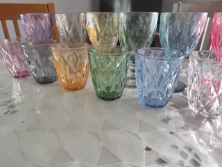 Set 12 Bicchieri Calici Vetro Colorati