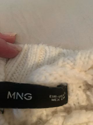 Jersey Mango punto trenzado cuello alto talla s mi