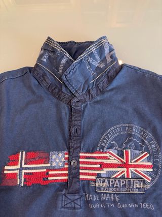 Polo Napapijri manga larga azul marino