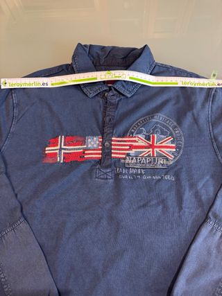 Polo Napapijri manga larga azul marino