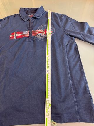 Polo Napapijri manga larga azul marino