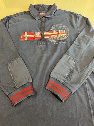 Polo Napapijri manga larga azul marino