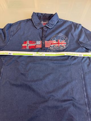Polo Napapijri manga larga azul marino