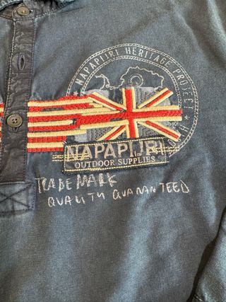 Polo Napapijri manga larga azul marino