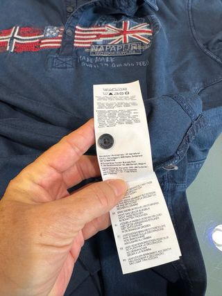 Polo Napapijri manga larga azul marino