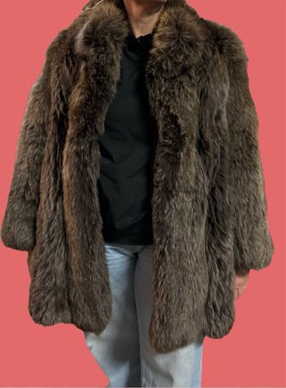 Pelliccia vintage marrone/grigia